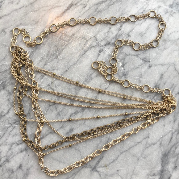 Layered, long, infinity metal necklace - Picture 3 of 3